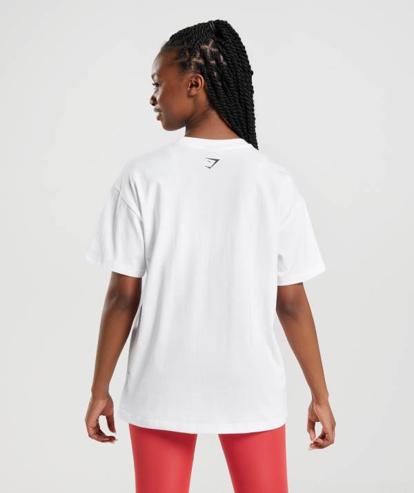 Damske Tricka Gymshark Apollo Oversized Biele | MT2750648